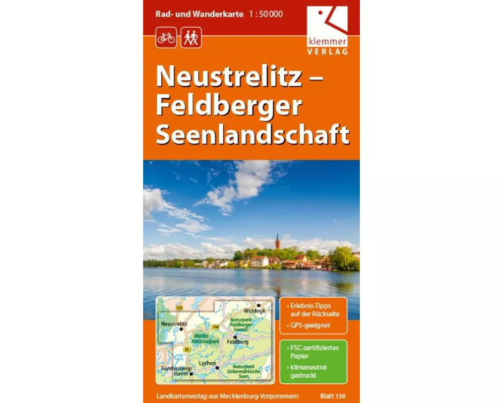 Rad- und Wanderkarte Neustrelitz - Feldberger Seenlandschaft 1 : 50 000