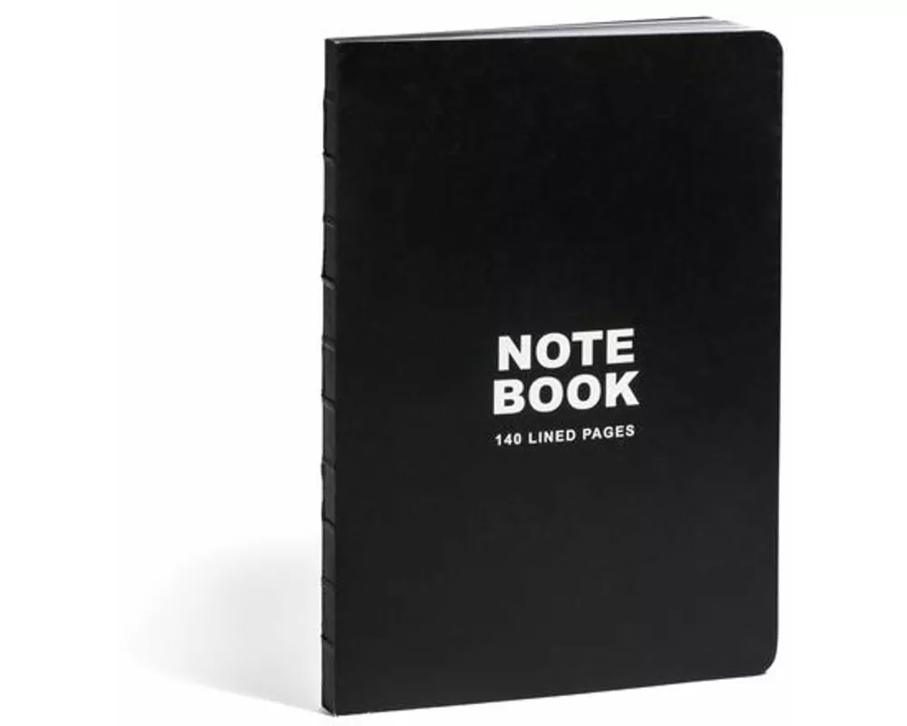 Teneues - Notebook Paperback A5 - 140 Lined Pages with Lay Flat Binding, Classic Black