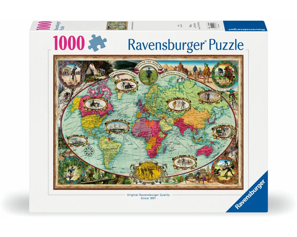 Erwachsenenpuzzle 1000 Teile - Mit Fahrrad um die Welt