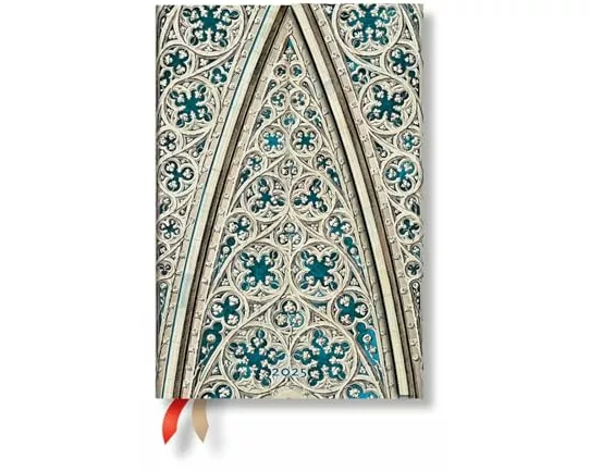 Vault of the Milan Cathedral (Duomo di Milano) Mini 12-month Horizontal Hardback Dayplanner 2025 (Wrap Closure)