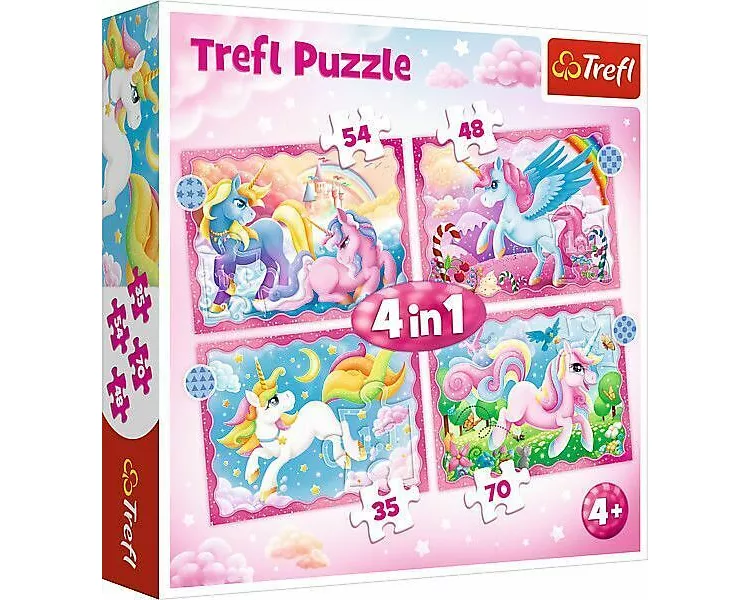 4 in 1 Puzzle - Einhörner