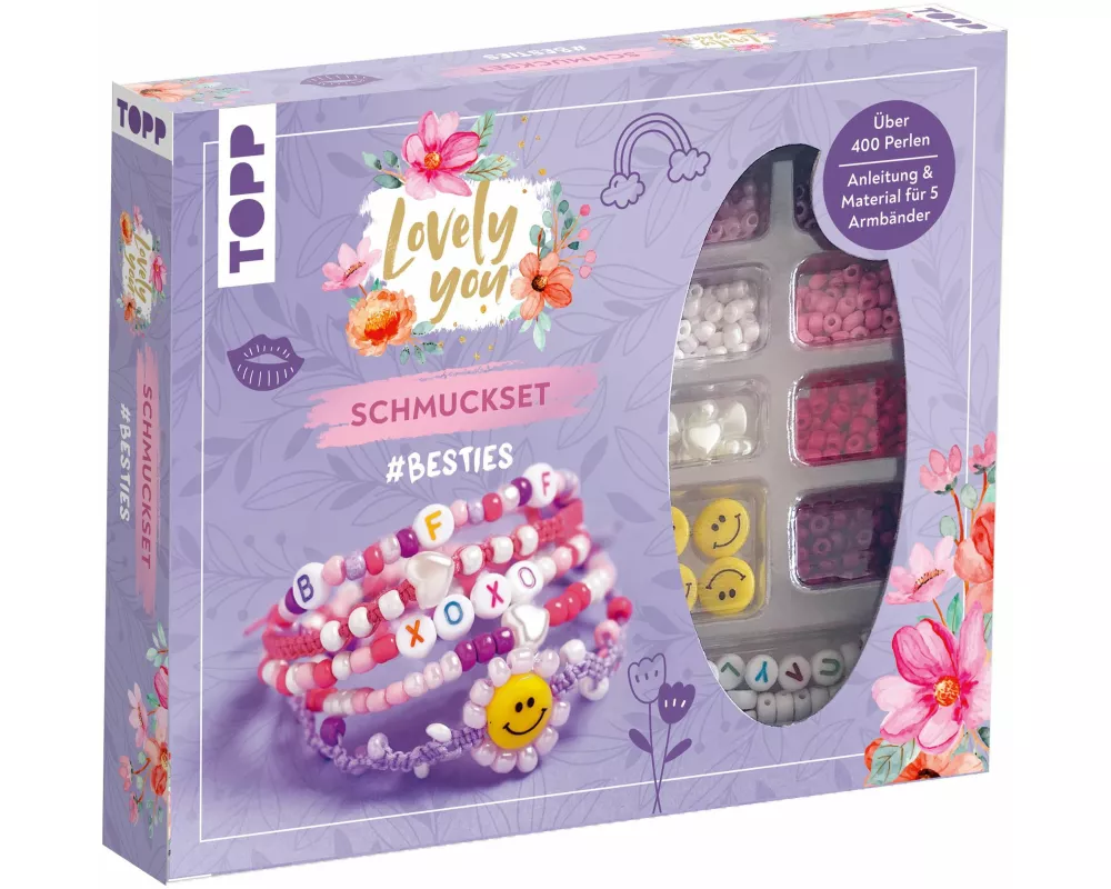 Lovely You Schmuckset #Besties. Anleitung und Material für 5 Armbänder. Über 400 Perlen