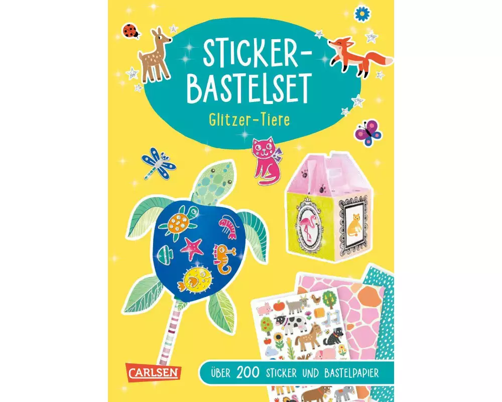 Bastelset für Kinder: Sticker-Bastelset: Glitzer-Tiere