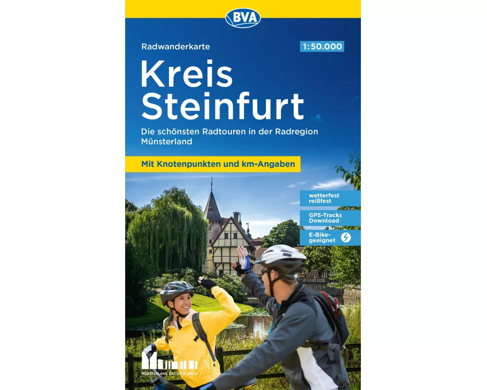 BVA Radwanderkarte Kreis Steinfurt mit Knotenpunkten 1:50.000