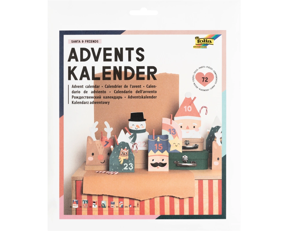 FOLIA Adventskalender 9389 Santa & Friends