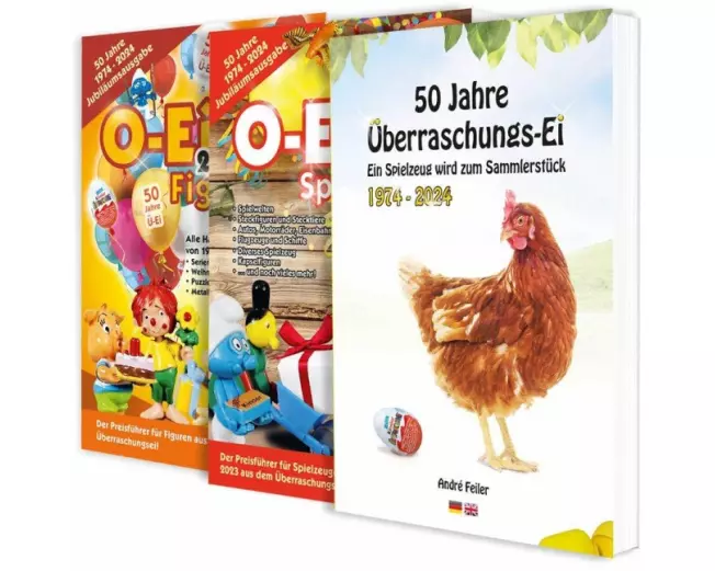 Das O-Ei-A 2er Bundle 2024/25 - Die Jubiläumsausgabe! - O-Ei-A Figuren und O-Ei-A Spielzeug sowie das Buch ¿50 Jahre Überraschungs-Ei¿