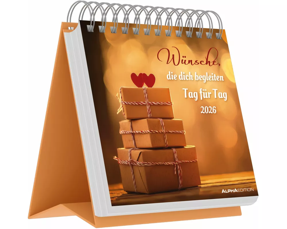 Alpha Edition - Wünsche, die dich begleiten - Tag für Tag 2026 – Postkartenkalender 16×17 cm mit 53 Lebensweisheiten & stimmungsvollen Motiven, Wandka