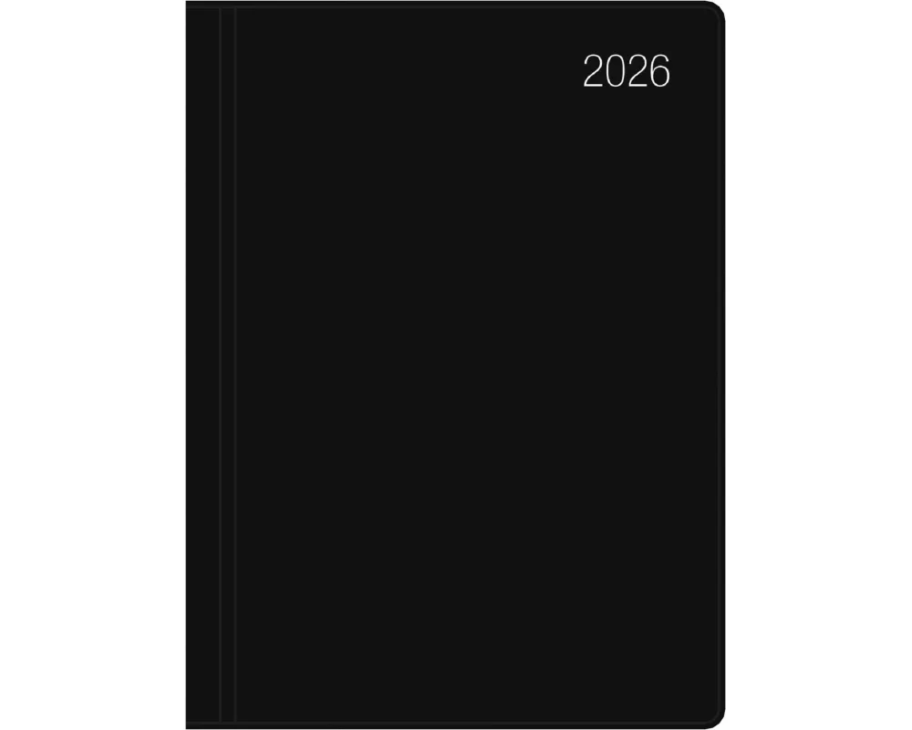 Zettler Taschenkalender 1T/1S schwarz 2026 – Timer 10 × 14 cm, 1 Tag pro Seite, flexibler Kunststoffeinband, FSC-zertifiziert