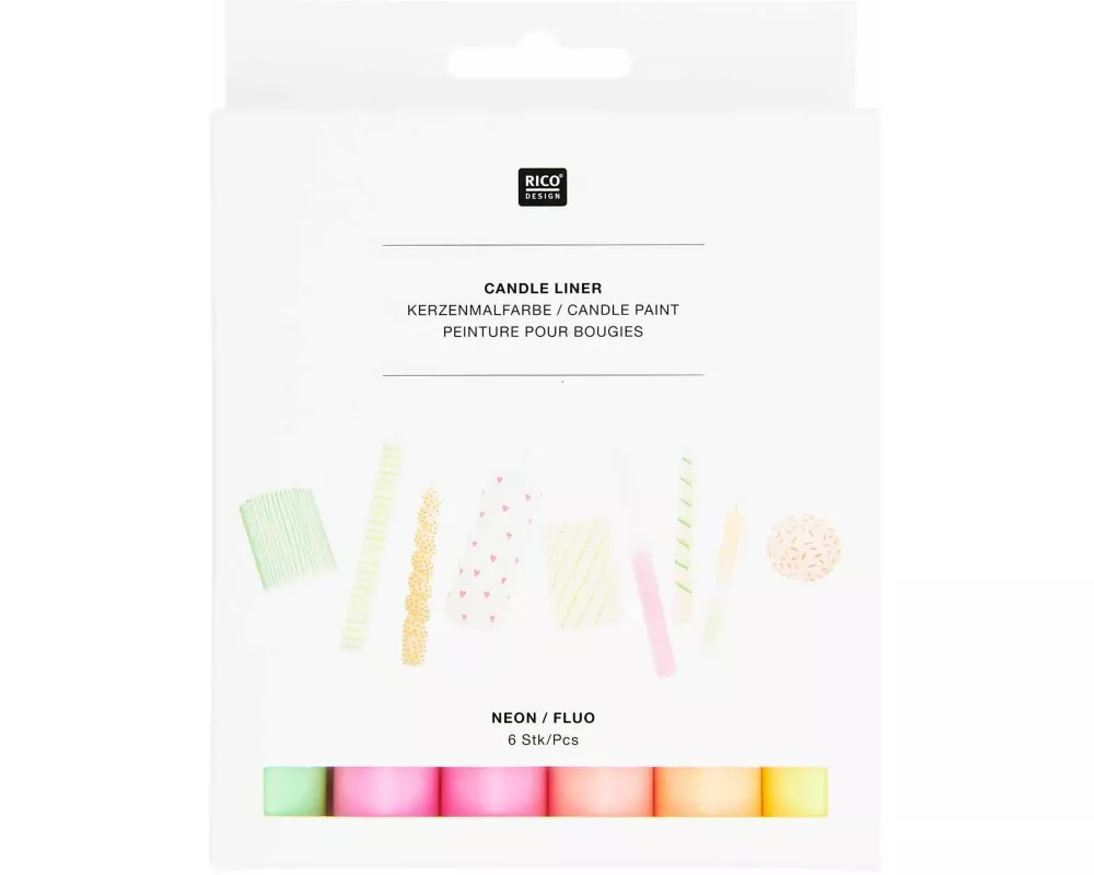 Candle liner Set Neon, 6-tlg Neongelb, Neonorange, Neonrot, Neonrosa, Neonpink, Neongrün
