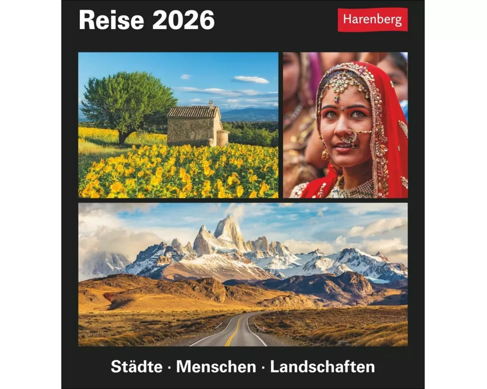 Reise Tagesabreißkalender 2026 - Kulturkalender - Städte, Menschen, Landschaften