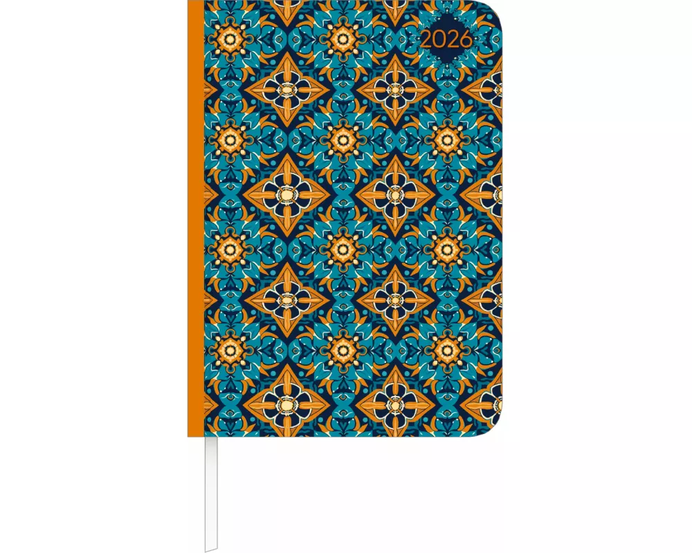 Alpha Edition - Lady Journal Oriental Pattern 2026 – Buchkalender A6 (ca. 10,7×15,2 cm) mit Wochenübersicht & Notizseiten, eleganter Taschenkalender &