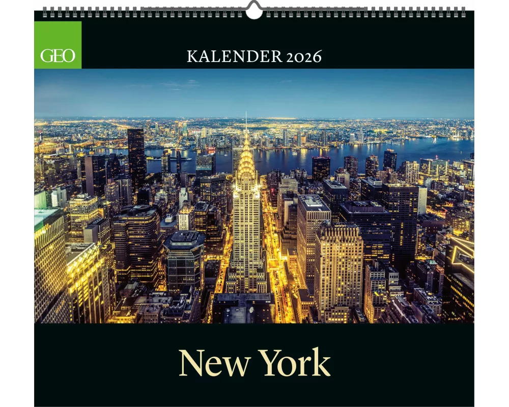 GEO - New York 2026 – Wandkalender 50x45 cm, Poster-Kalender mit Stadtfotografie, 12 Monatsblätter & Spiralbindung für New-York- und Architektur-Fans
