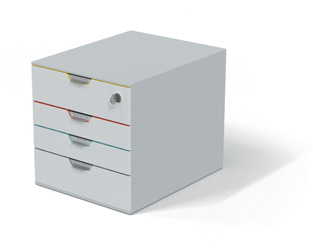 DURABLE Box VARICOLOR SAFE 4 762627 weiss/mehrfarbig 4 Schubladen