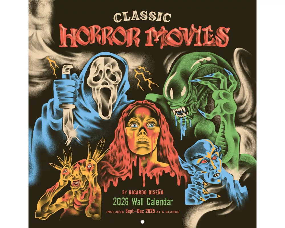Classic Horror Movies 2026 Wall Calendar