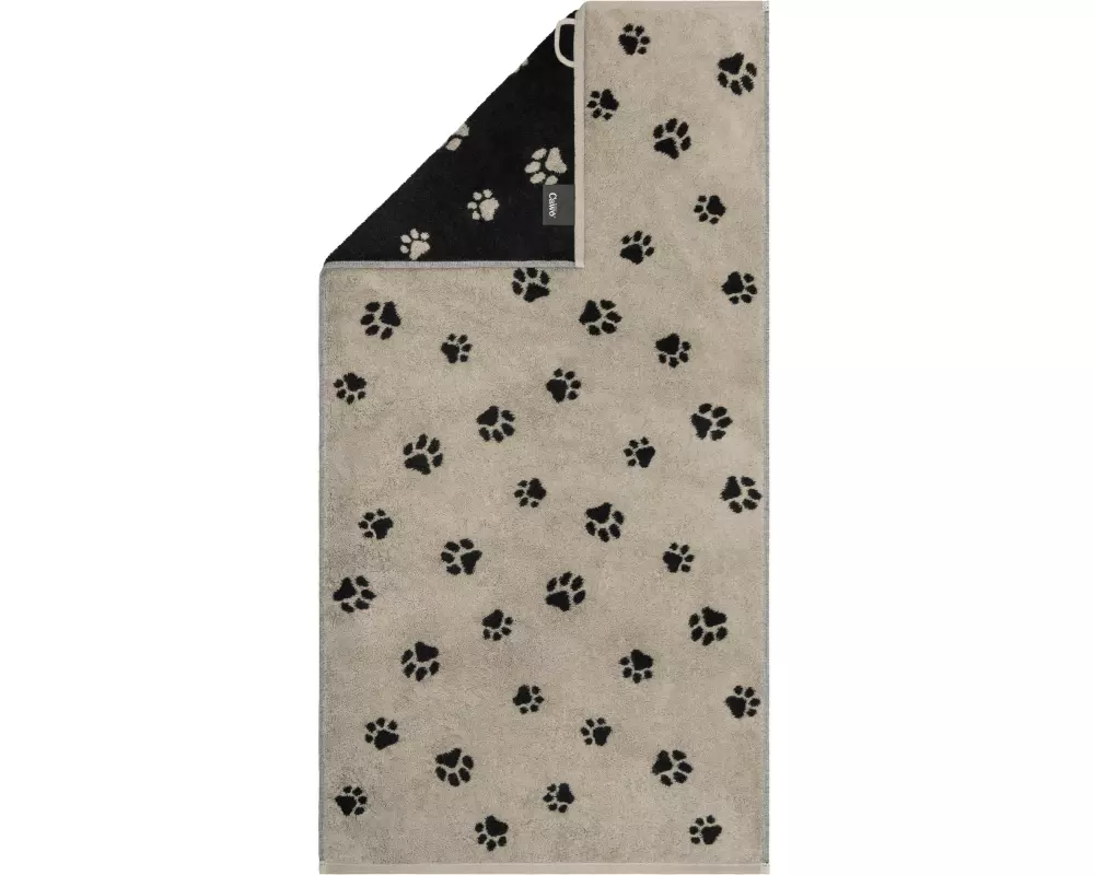 Cawö Handtuch We Love Dogs Paws, 50 x 100 cm, Schwarz