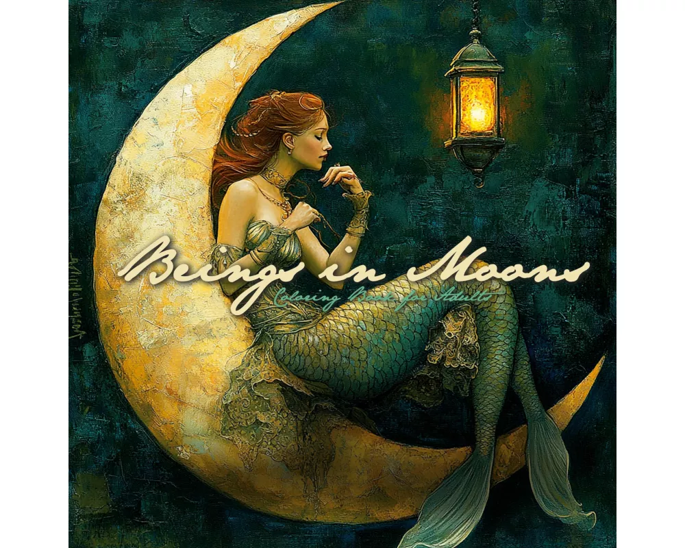 Beings in Moons Coloring Book for Adults