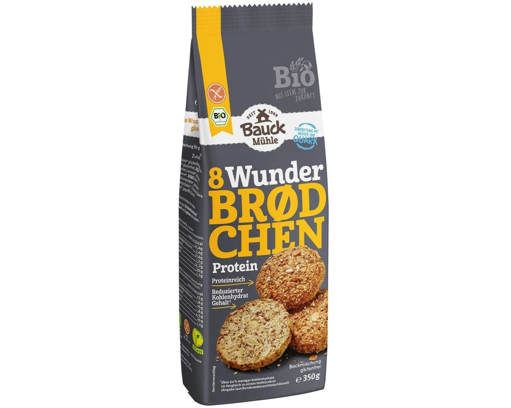 Bauck Mühle Backmischung Wunderbrödchen Protein 350 g