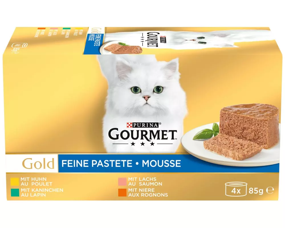 Purina Gourmet Nassfutter Gourmet Gold Feine Pastete, 4 x 85 g