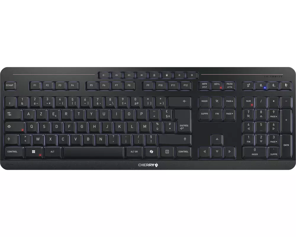 CHERRY Stream keyboard ultimate Tastatur Heimbüro USB + RF Wireless + Bluetooth AZERTY Französisch Schwarz