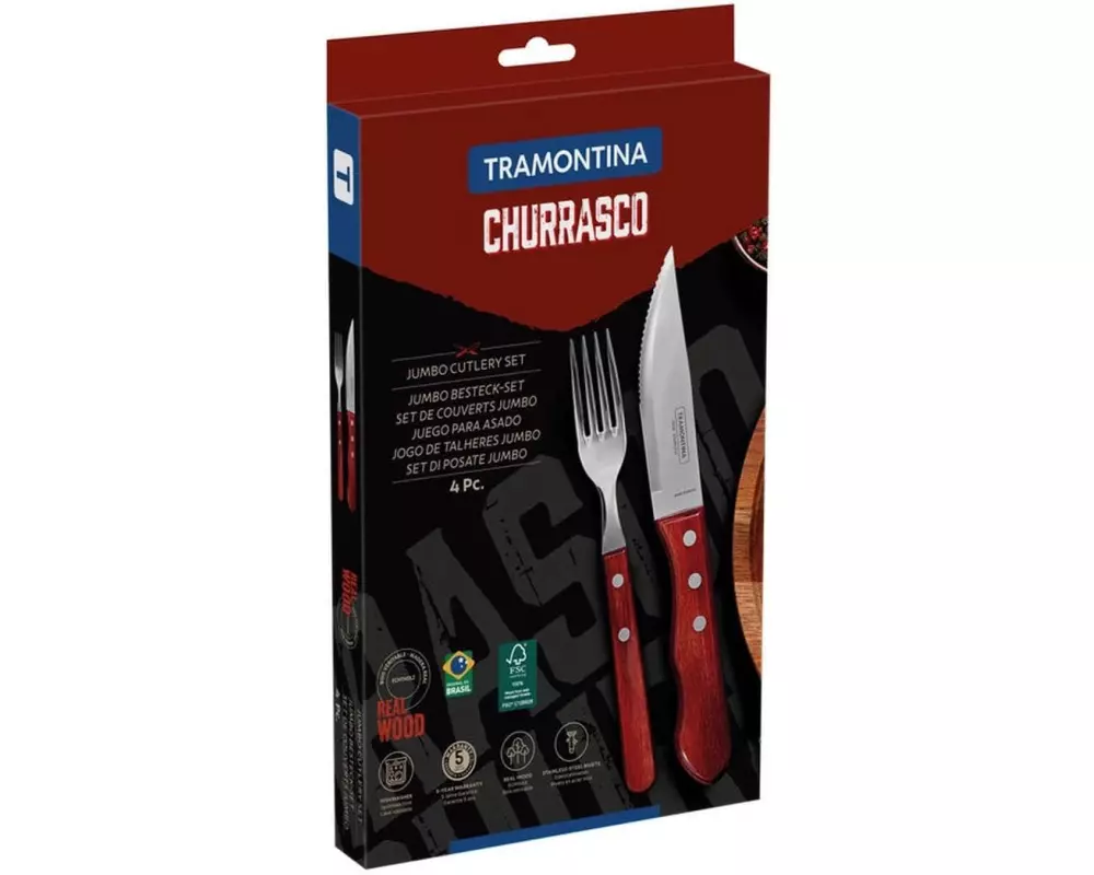 Tramontina Churrasco Jumbo Rot/Silber