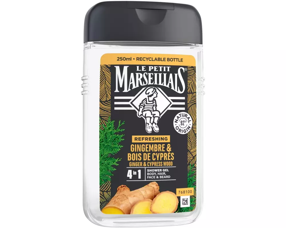 Le petit Marseillais Duschgel Men 4 in 1 Zypressenholz und Ingwer 250 ml