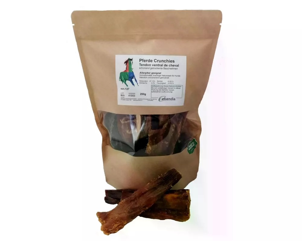essendia Kausnack Pferdecrunchies Bauchsehnen, 250 g