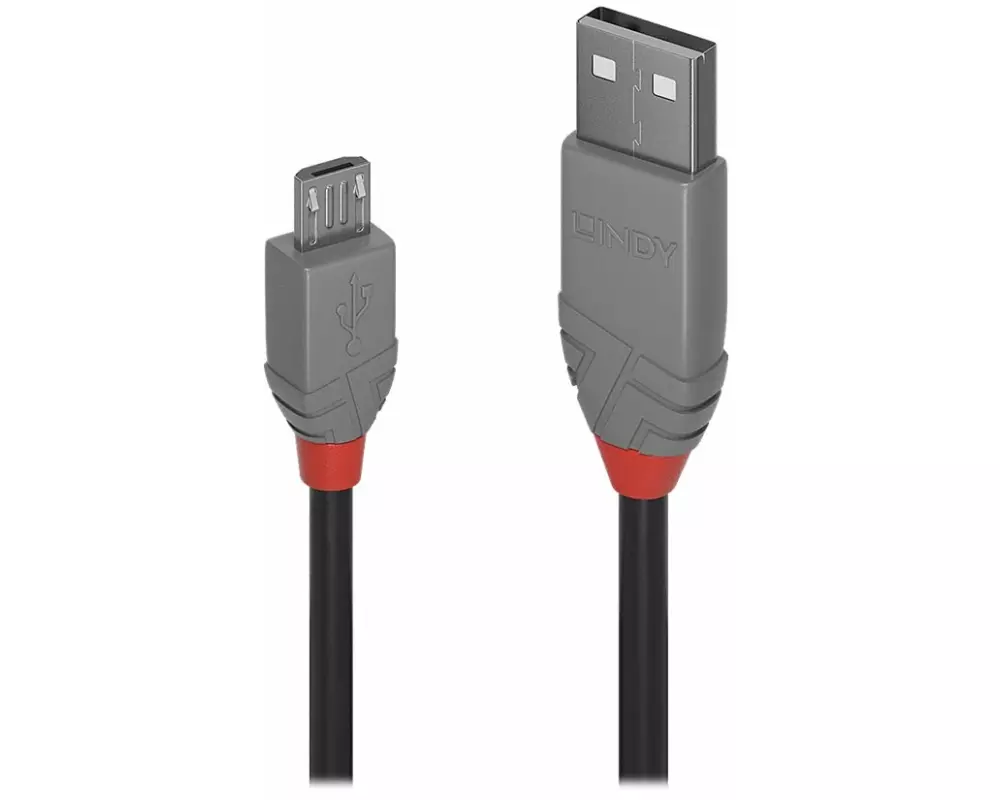 LINDY Anthra Line USB Cable, USB 2.0, USB/A-MicroB M-M, 3m