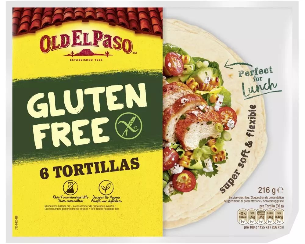Old El Paso Glutenfreie Tortillas soft 6 Stück