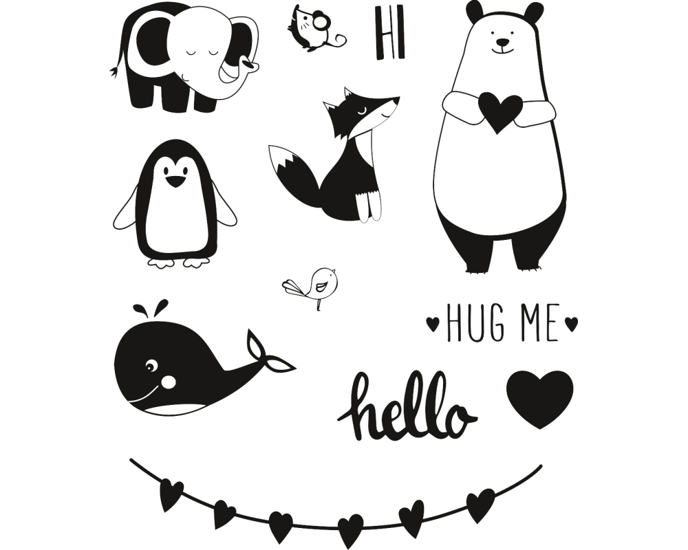 KNORR PRANDELL Stempelmotiv Clear Stamp 2118834011 Animal Kids 12-teilig