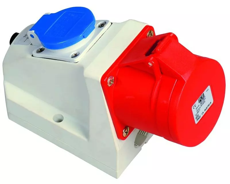 STEFFEN Wandsteckdose CEE 32A + T23, IP44 Kombi