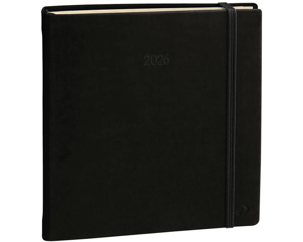QUO-VADIS Agenda Silk Exec.Prest. 2026 905444Q 1W/2S schwarz ML 16x16cm