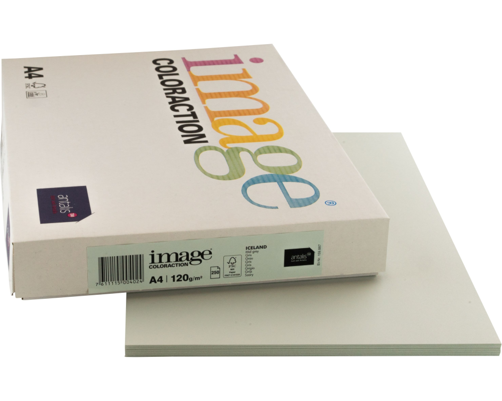 IMAGE COLORACTION Kopierpapier Iceland A4 291273 120g, grau 250 Blatt