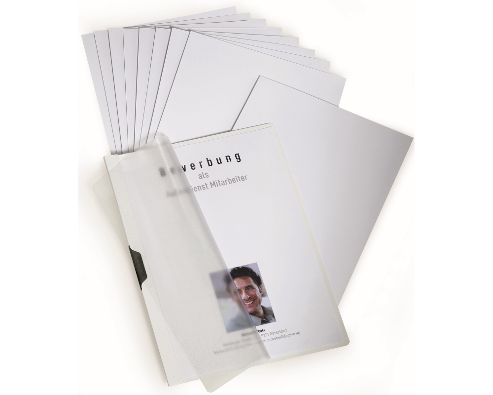 DURABLE Bewerbungsmappe Duraclip 258602 weiss 3 Stück