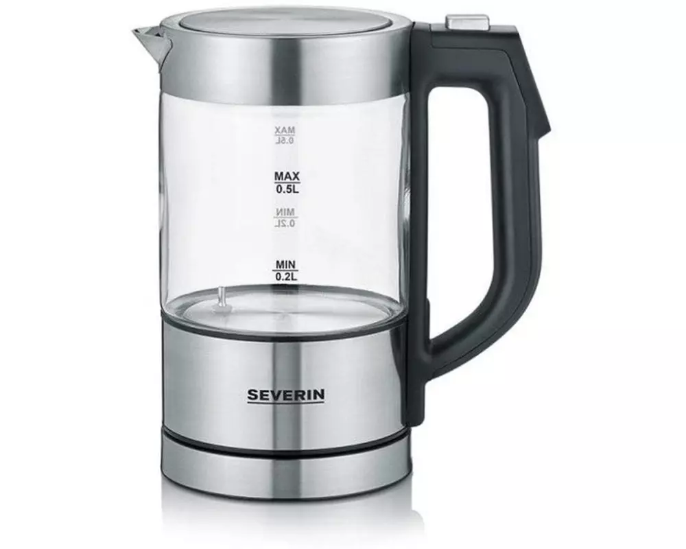 Severin Wasserkocher WK 3458 0.5 l, Schwarz/Silber