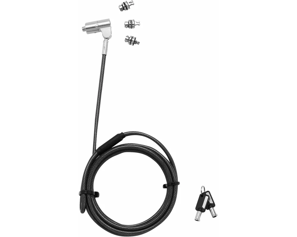 DICOTA Universal Security Cable Lock, 3 Exchangeable heads fits all slots, keyed