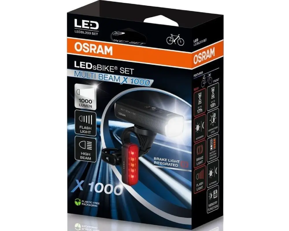 OSRAM LEDsBIKE MULTI BEAM X 1000 SET Fahrradleuchten-Set