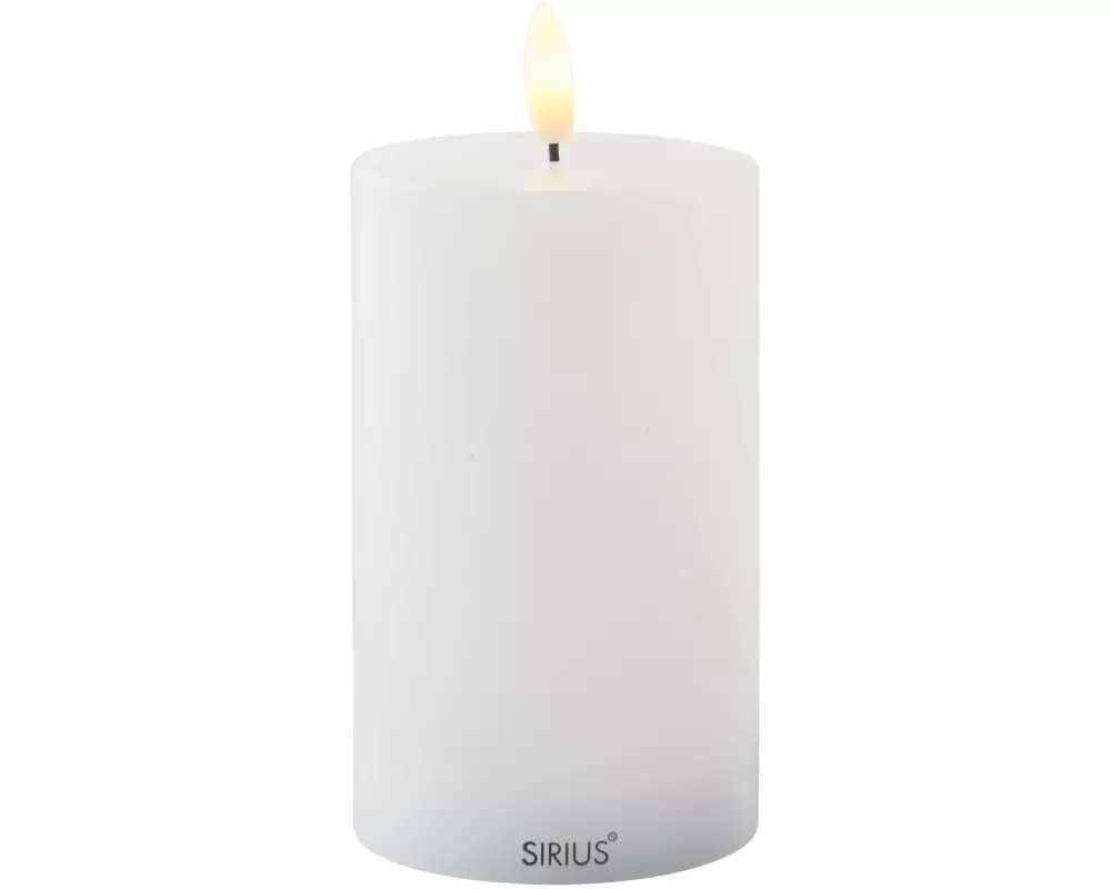 Sirius LED-Kerze Sille Outdoor, Ø 7.5 x 12.5 cm, Weiss