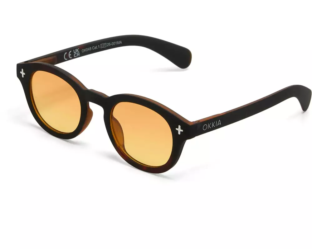 OKKIA Sonnenbrille Milano Black Havana, Yellow Lens