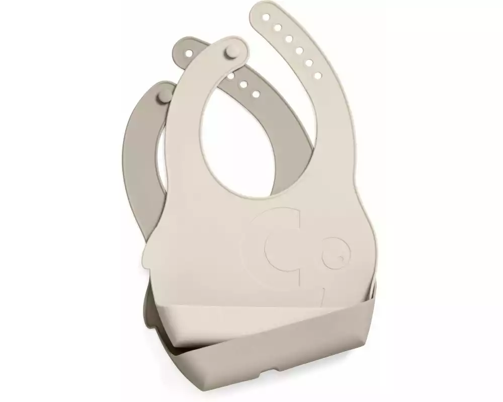 sebra Lätzchen Silikon Fanto 2er Set Jetty Beige 31 x 21 cm