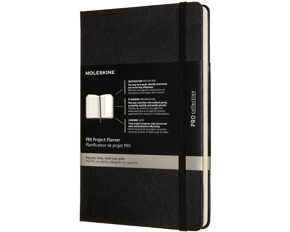 MOLESKINE Pro Projekt-Planer HC L/A5 851366 schwarz,288 S.