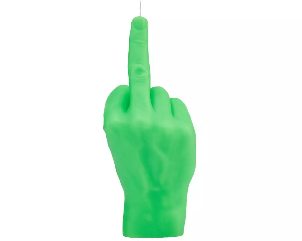 Mandatus Kerze Candle Hand F*ck you, Neongrün