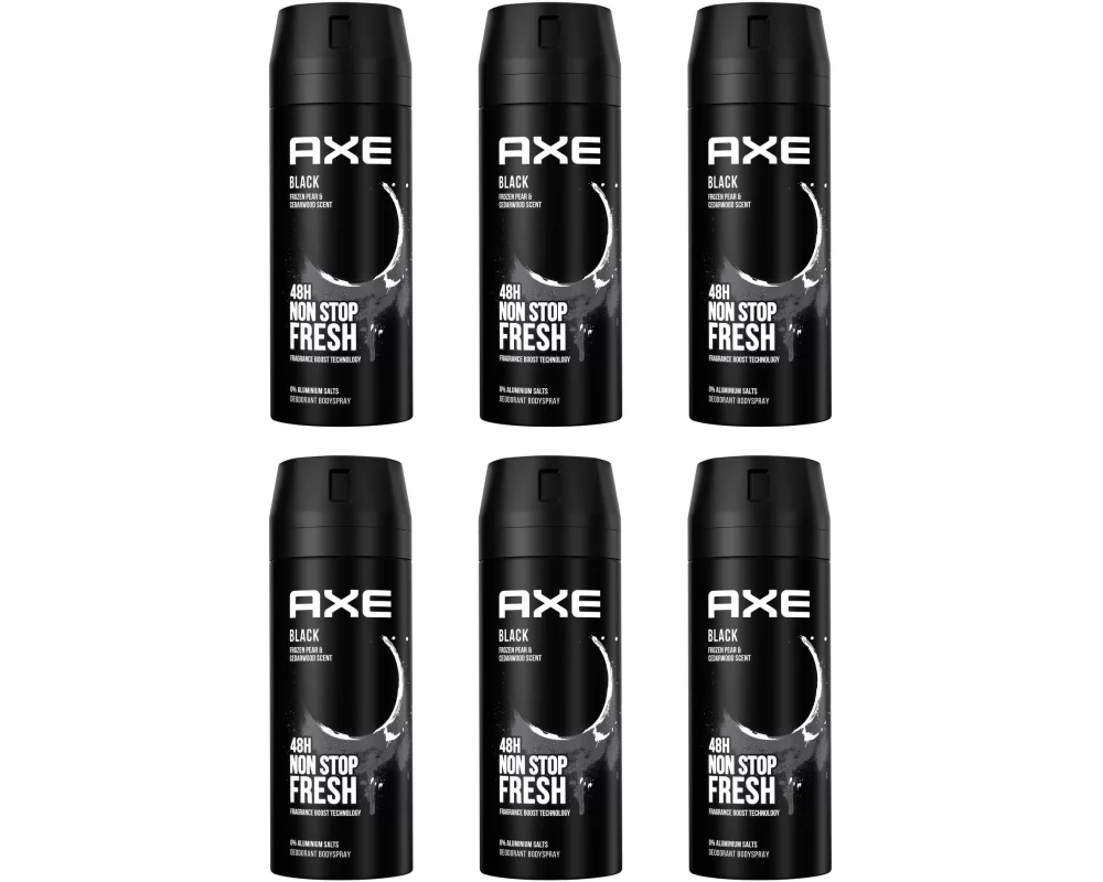 Axe Deo Spray Black 6 Stück, 900 ml