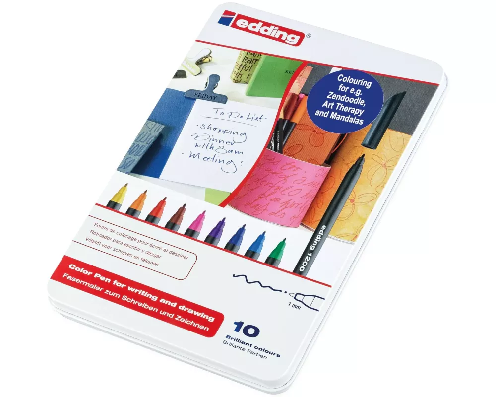 edding Fasermaler 1200 10 Stück, Mehrfarbig