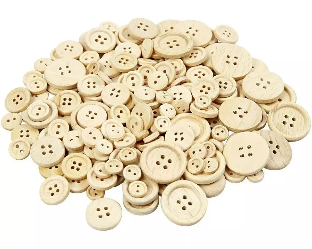 Creativ Company Knöpfe-Mix 8-23 mm, Nature, 440 Stück