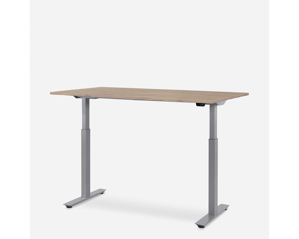 WRK21 Schreibtisch Smart 120 x 80 cm, Höhenverstellbar, Kendal Eiche / Grau