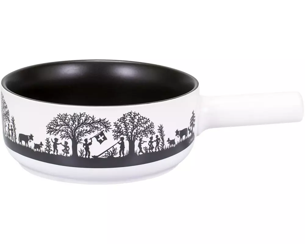 Kadastar Fondue-Caquelon Bergchilbi E22 Schwarz/Weiss