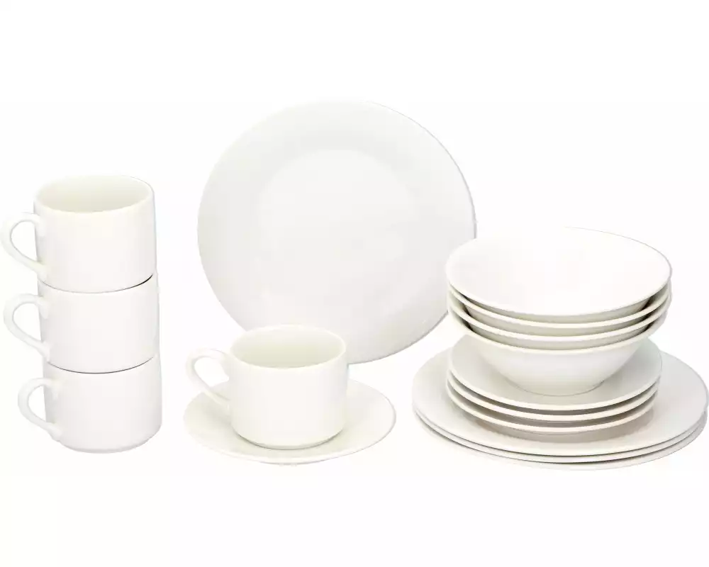 alpina Geschirrset Weiss, 16-teilig