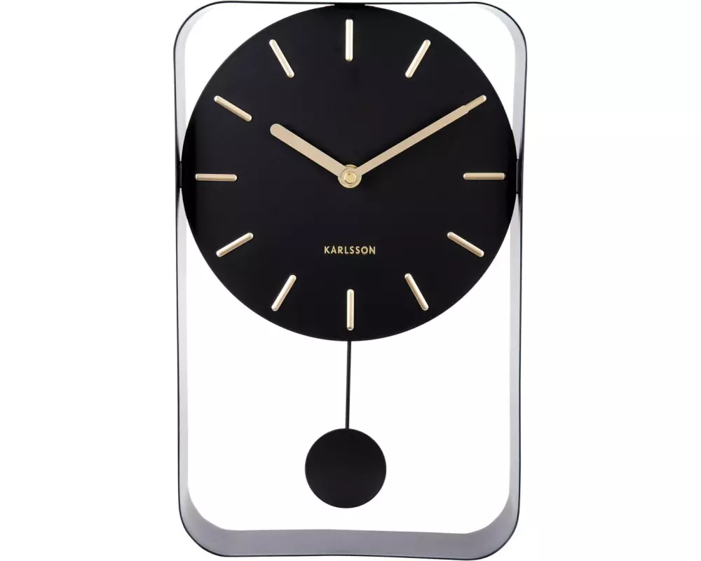 KARLSSON Wanduhr Pendulum Charm Small 20 x 32 cm, Schwarz