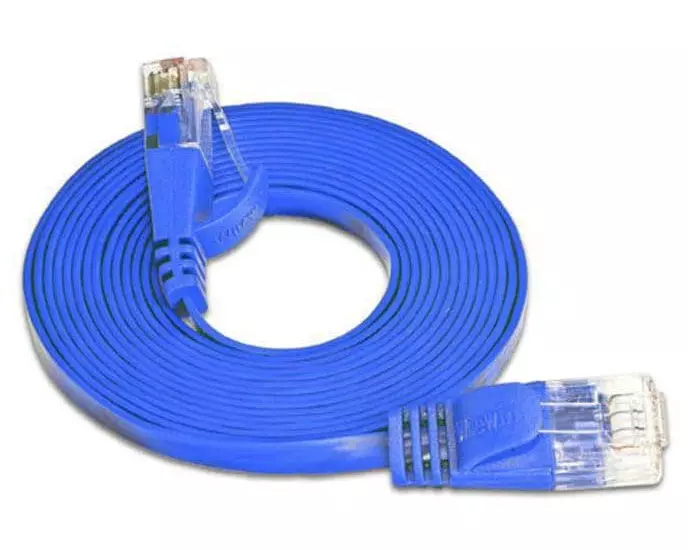 SLIM Slimpatchkabel RJ-45 - RJ-45, Cat 6, UTP, 1 m, Blau