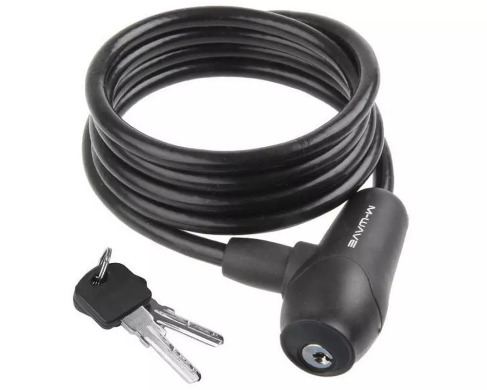 M-Wave Silikon-Spiralkabelschloss M-WAVE, 1500 x 8 mm, Schwarz